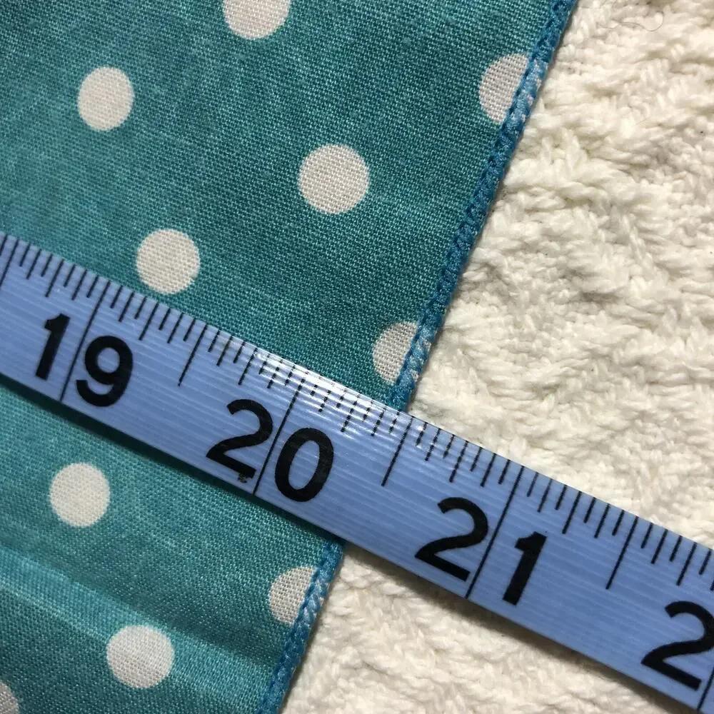 Vintage Blue Cotton Poly Blend Geometric Polkadot Square Handkerchief